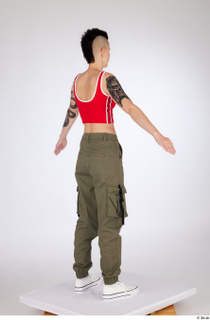 Quisha a-pose casual dressed olive green cargo pants red zipper…